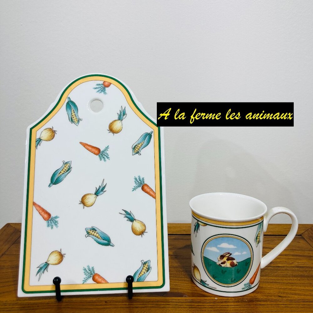 Villeroy and Boch Plate and Cup Set " A La Ferme de Animaux"